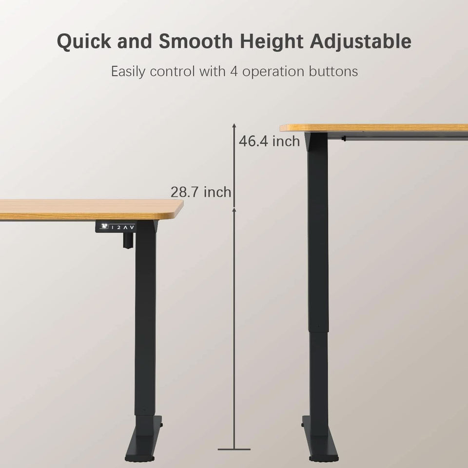 Electric Height Adjustable Standing Desk 55x24 Memory Preset