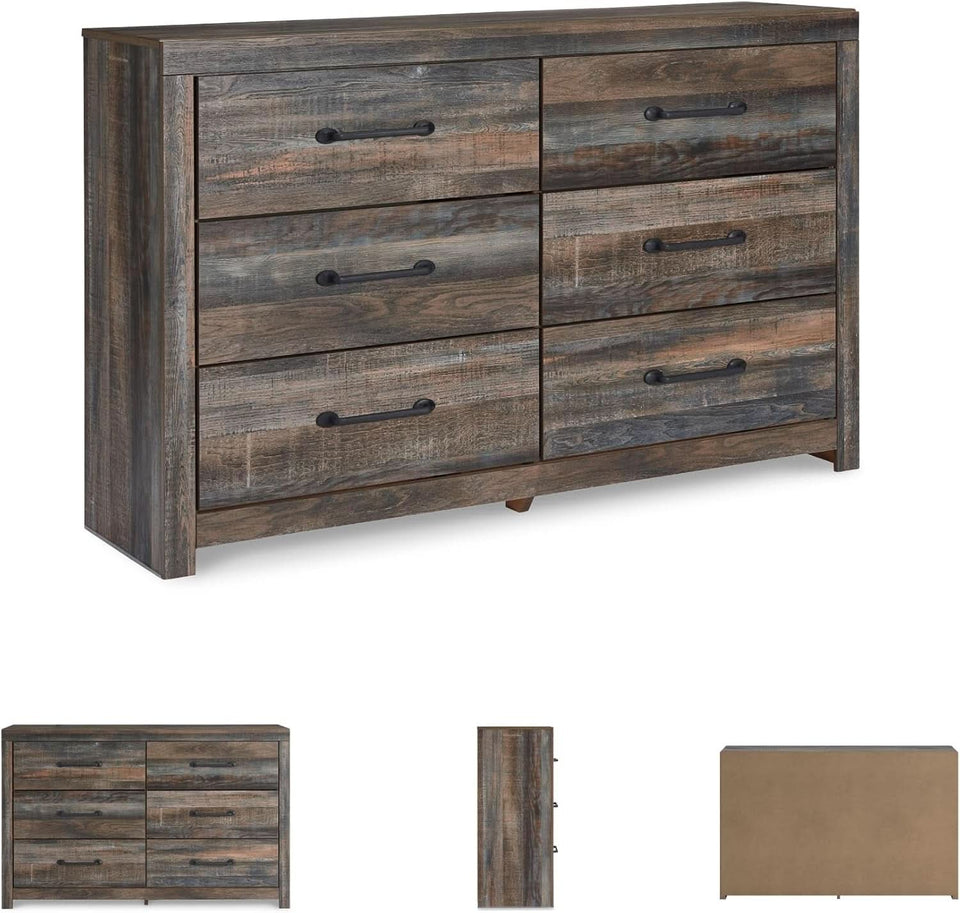 weathered brown dresser Best Quality Furniture Cinna Weathered Brown Pine Color 6-Drawer 16.25 in. W Dresser B850-DR
