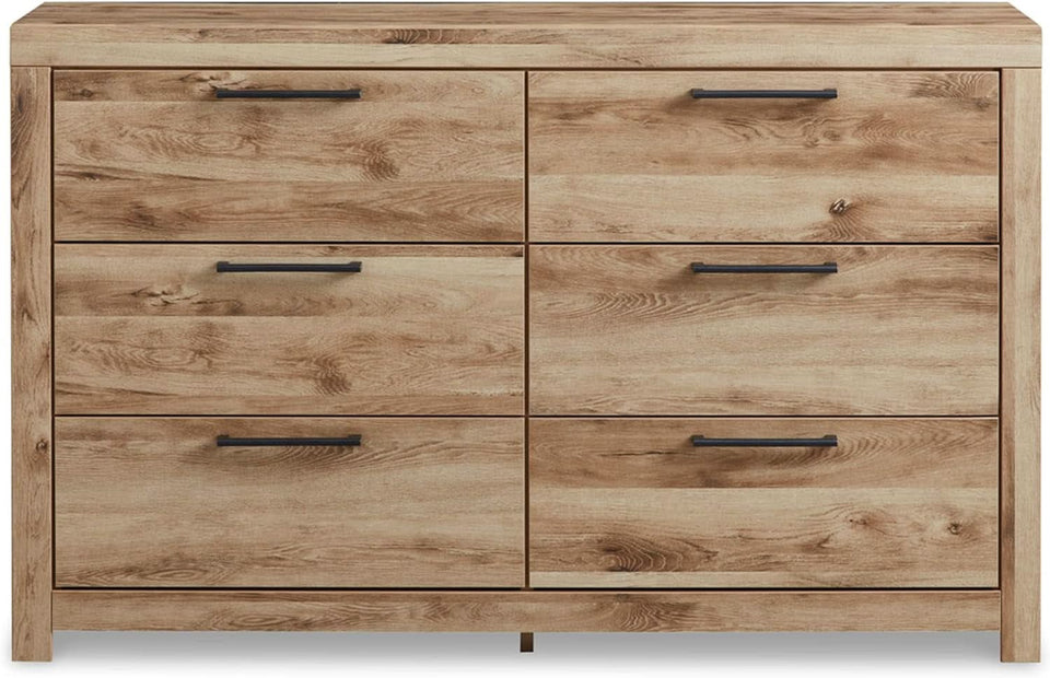 Mid Century Modern 6 Drawer Dresser Light Brown Beige