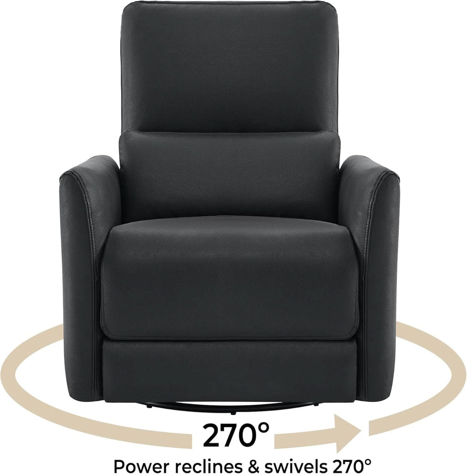Power Recliner Chair USB Charging Lumbar Support Black