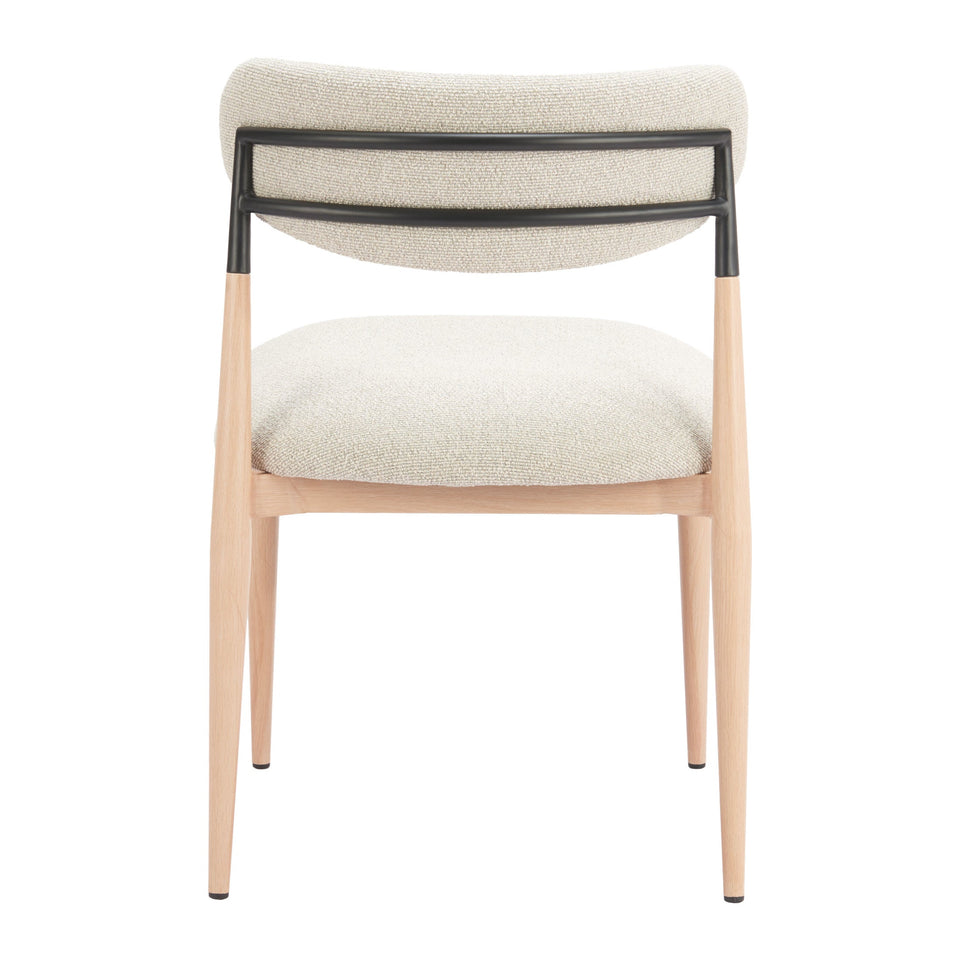 Equinox Armless Dining Chair (Set of 2) Oyster Gray & Natural