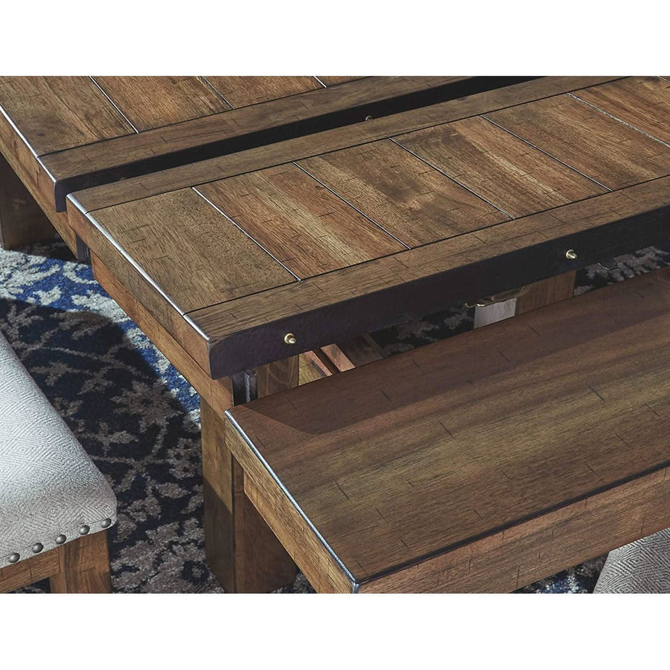 Farmhouse Dining Extension Table Seats 8 Distressed Nutmeg