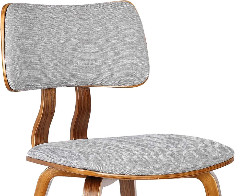 Jaguar Mid Century Modern Dining Chair Grey Fabric Walnut