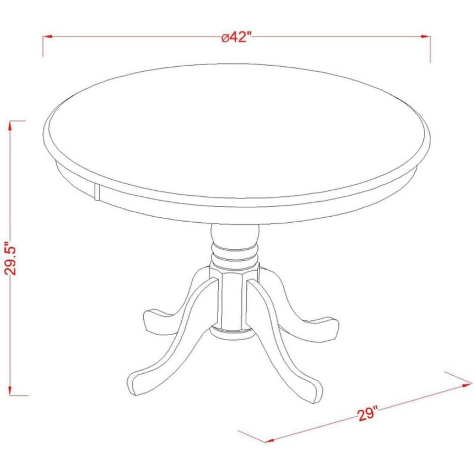 Dining Table 42 Inch Round Top With Pedestal Base Leg