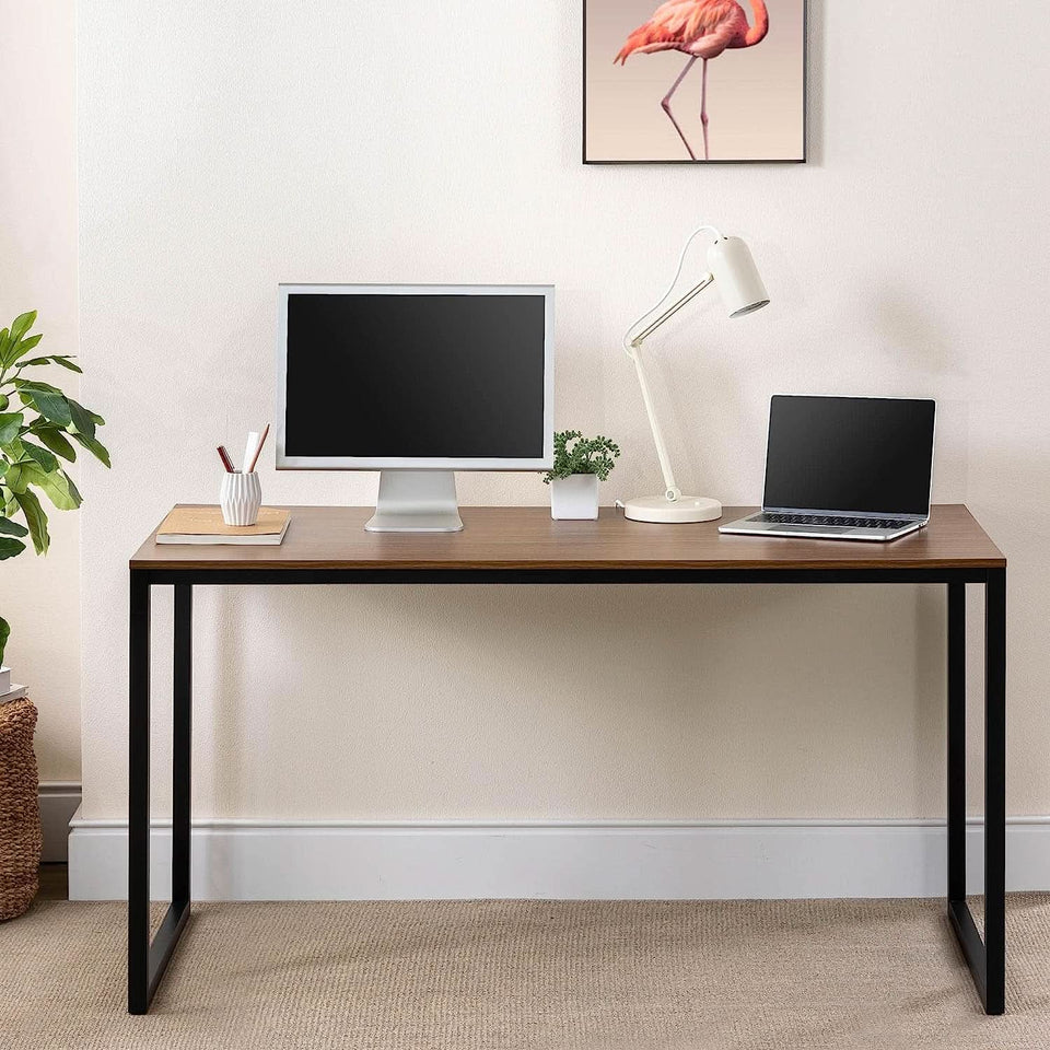 Black Frame Office Desk With Easy Assembly And Sturdy Build