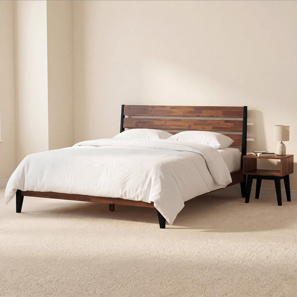 [Buy 1 Get 1] Emery Solid Wood Bed Frame & Nightstand