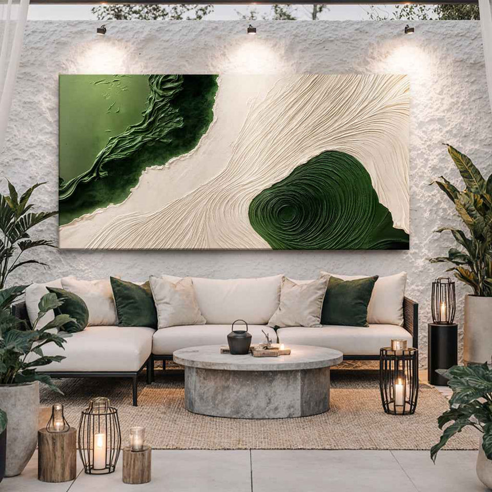 Green Rivers Abstract Wall Art XII