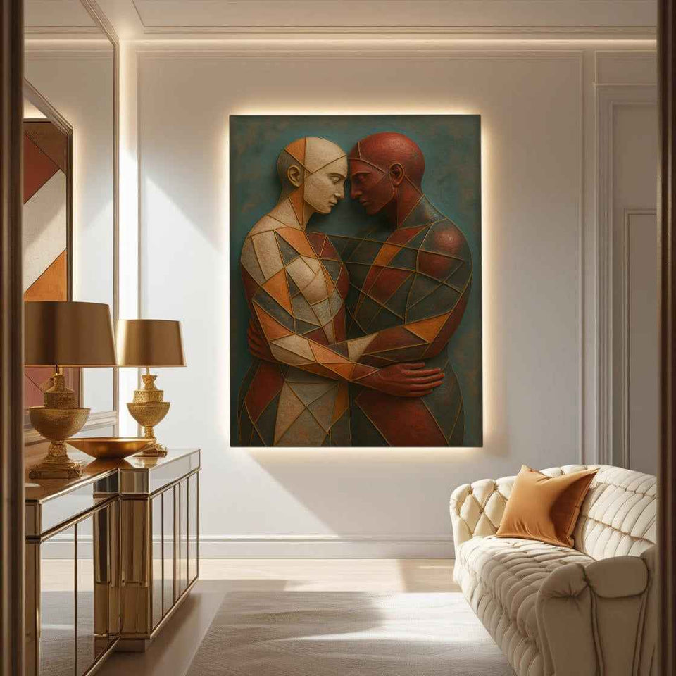 Embrace of Geometry Abstract Wall Art III
