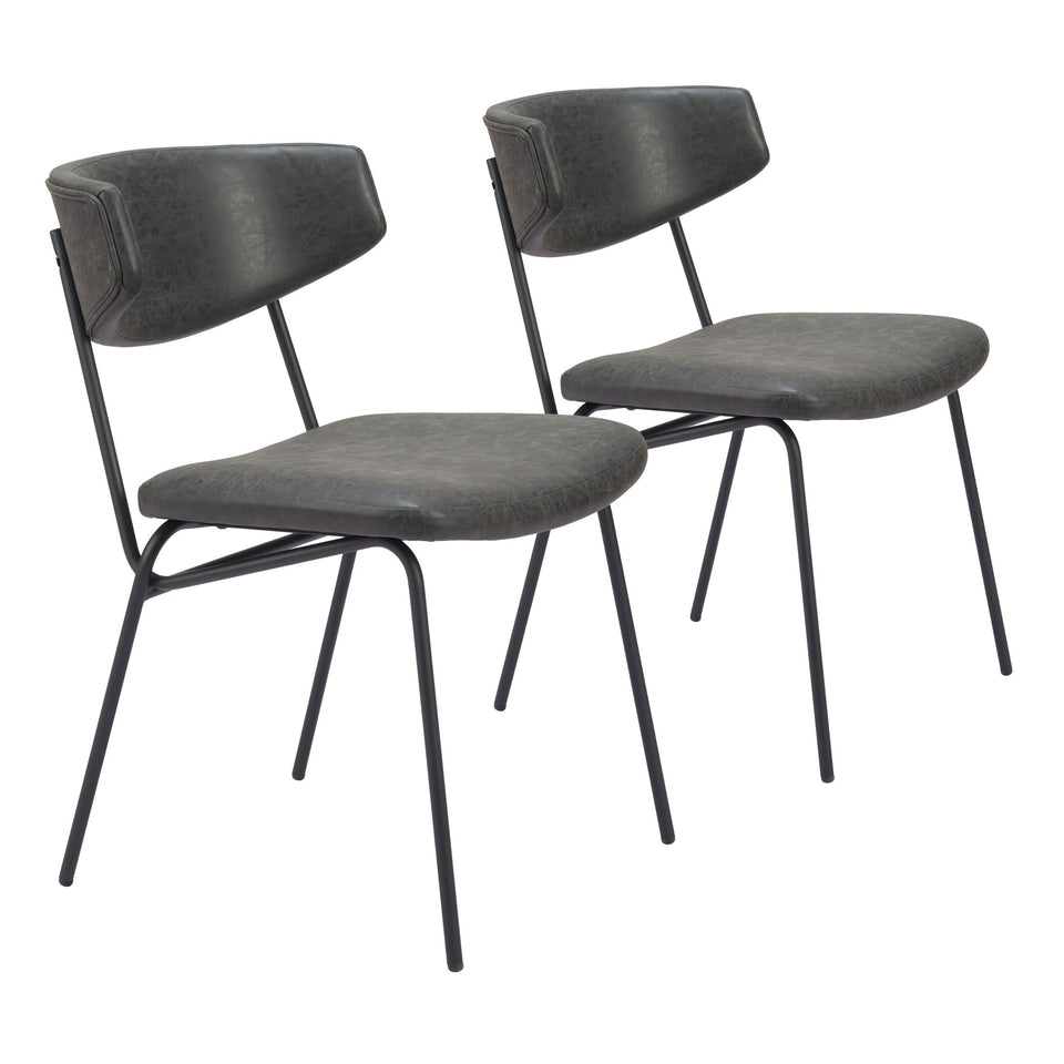 Charon Dining Chair (Set of 2) Vintage Black