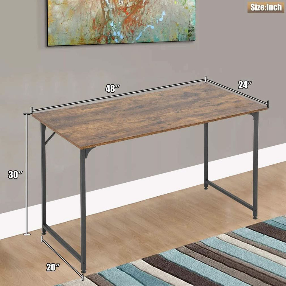 48 Inch Modern Black Computer Desk For Small Spaces