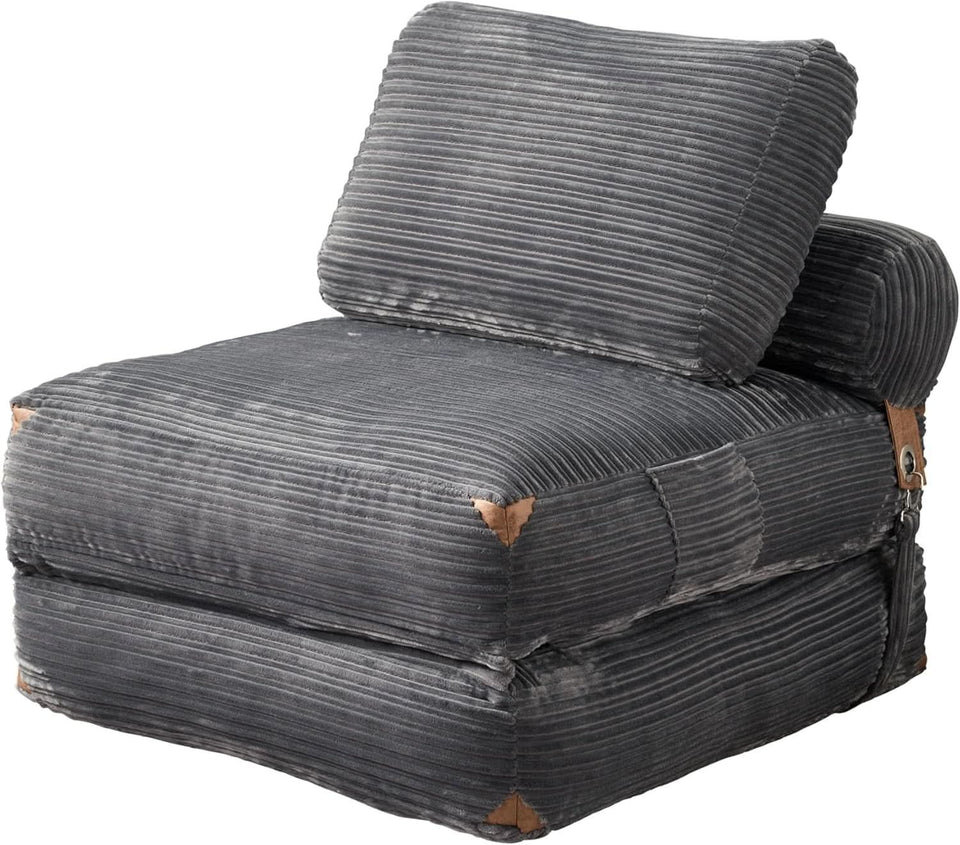 75Inch Grey Foldable Convertible Sofa Bed SleeperCouch