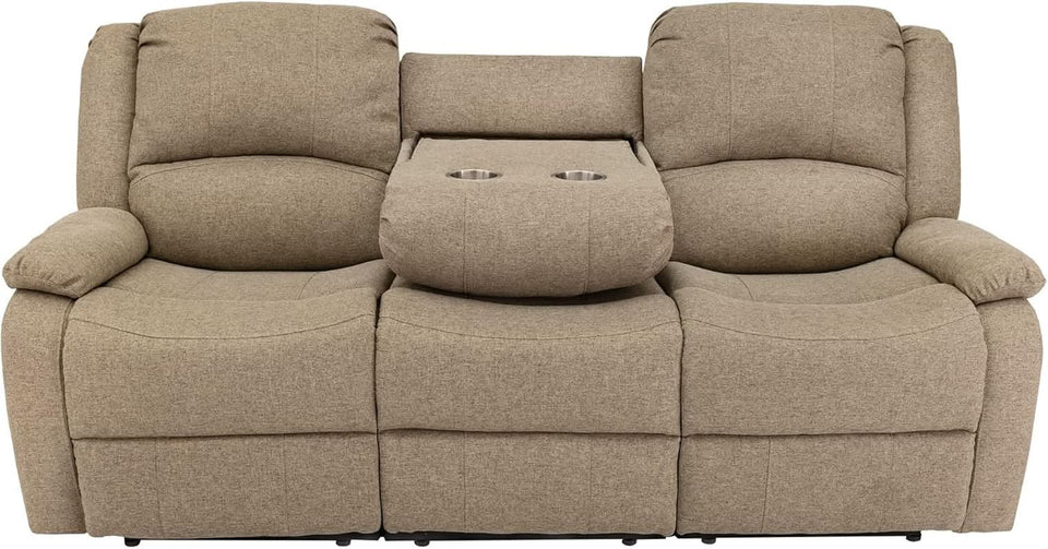 Charles 80In Triple Recliner RV Sofa Oatmeal Zero Wall