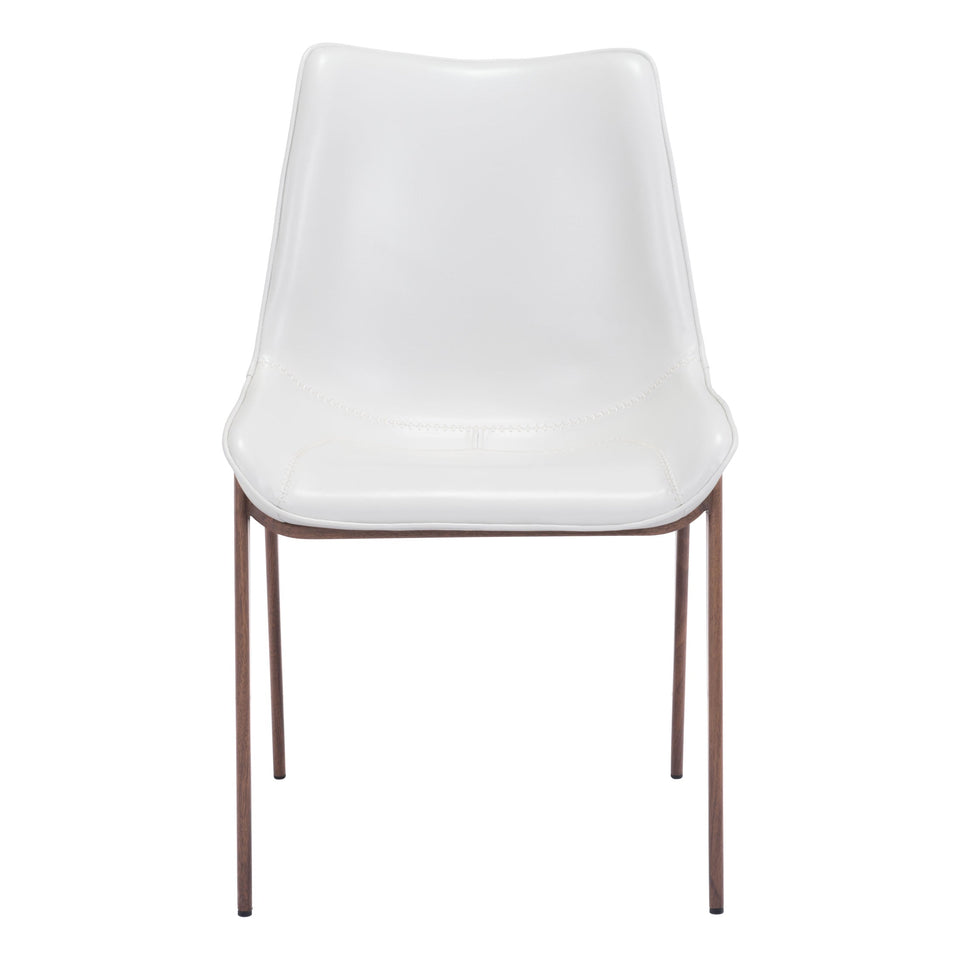 Magnus Dining Chair (Set of 2) White & Walnut