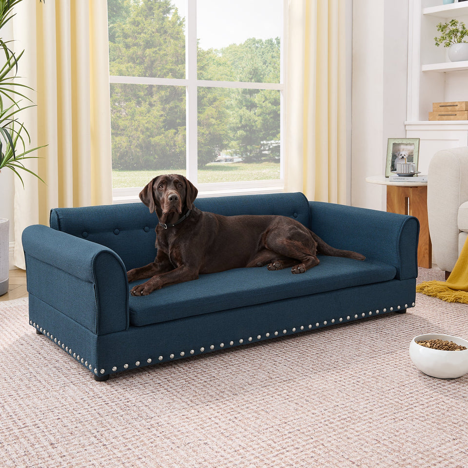 Oversized Pet Sofa with Elegant Modern Design – Olive Green, Beige, Dark Blue