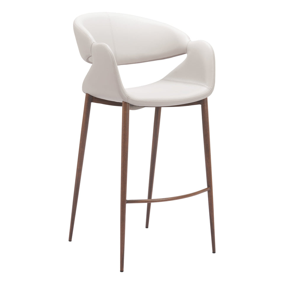 Limay Barstool Beige & Walnut
