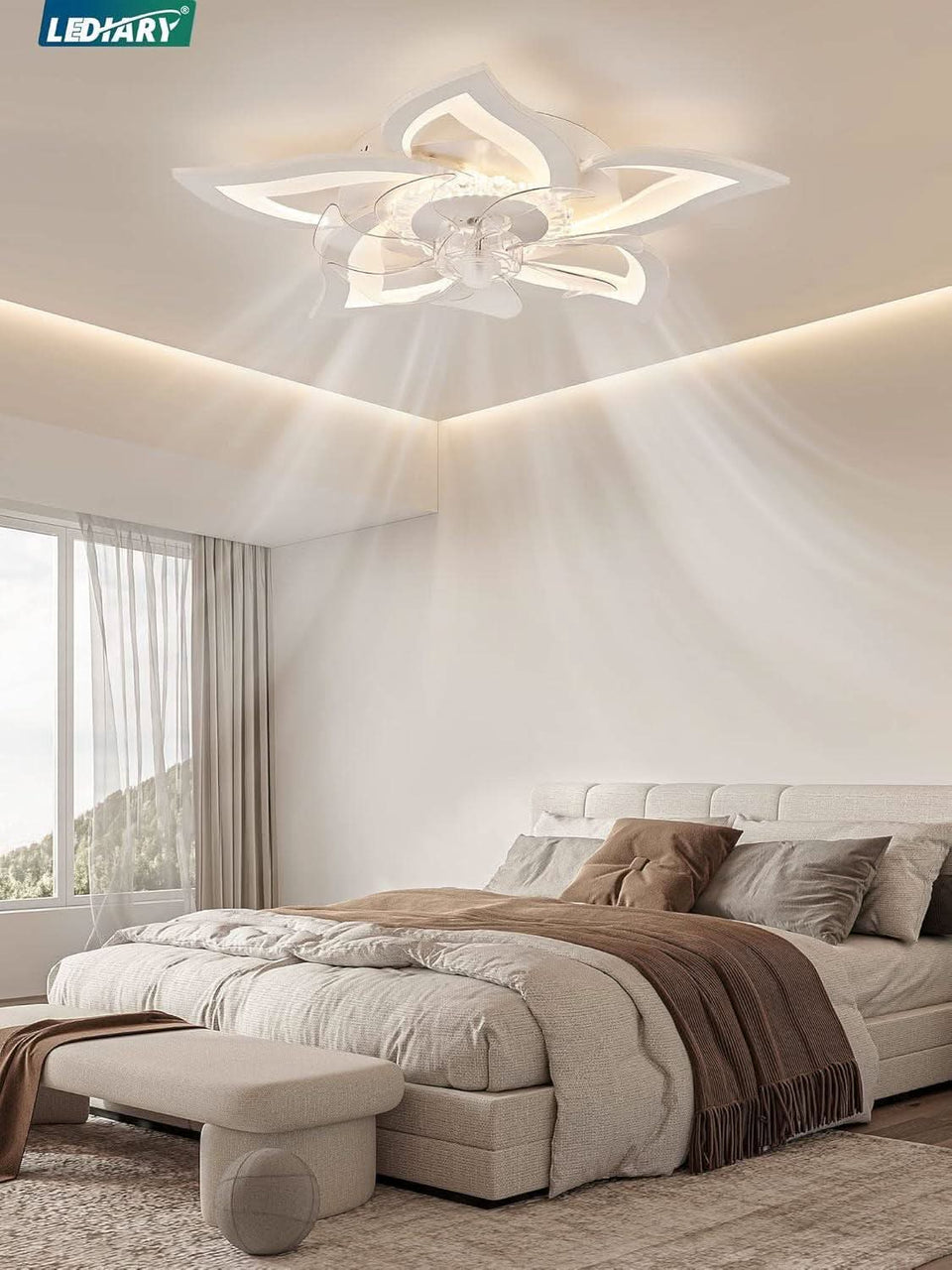 27 Inch Low Profile Ceiling Fan With Integrated LED