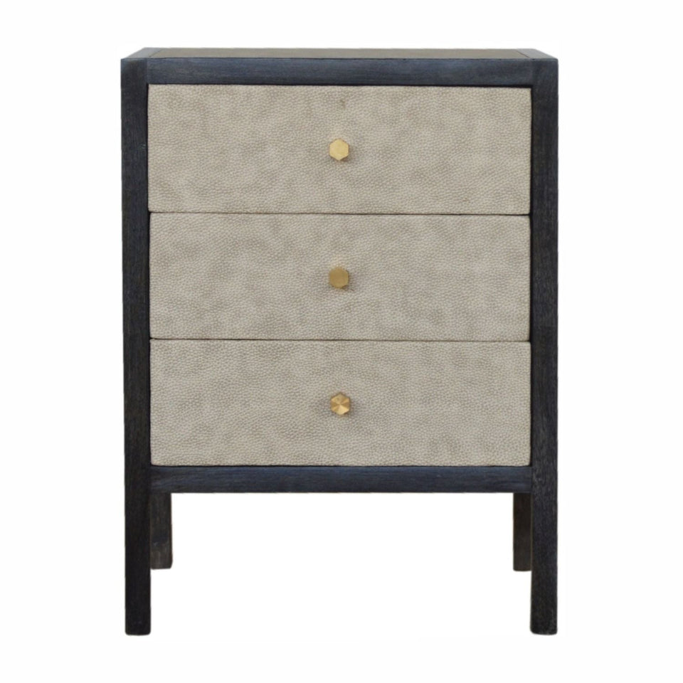Nightstand, 3 Drawer - Black