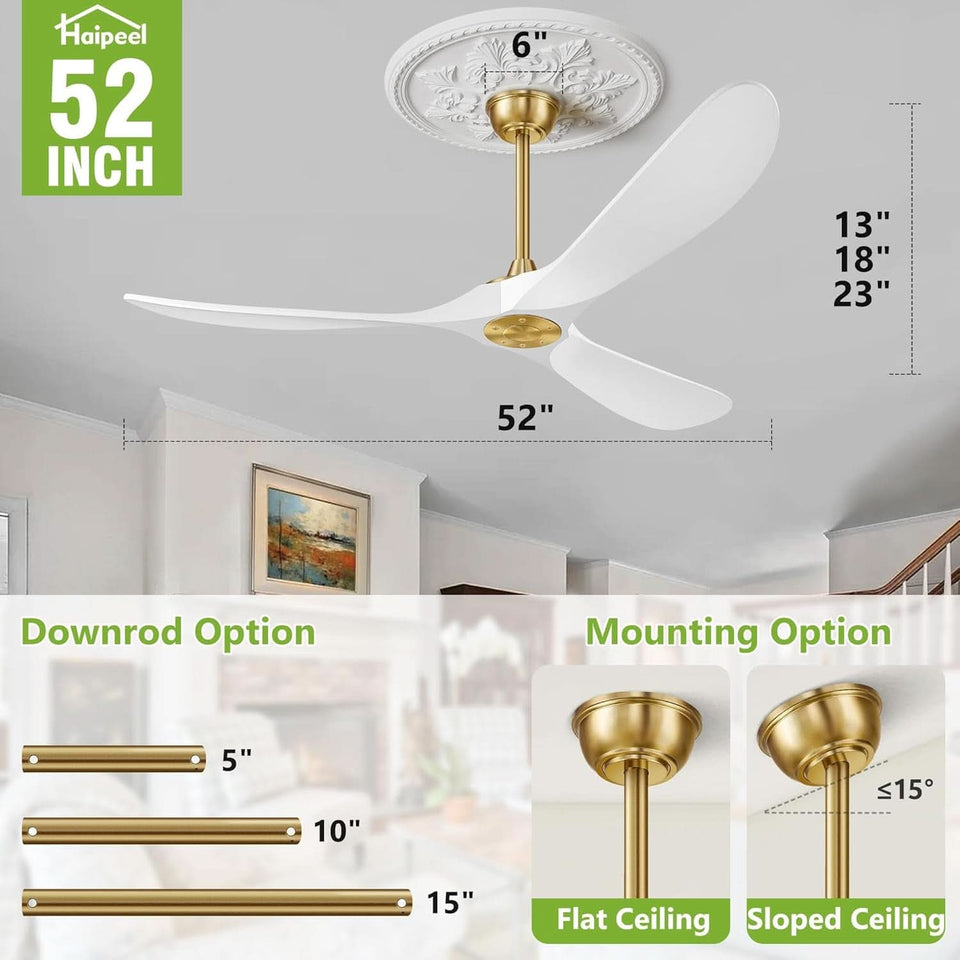 52 Inch Ceiling Fan With Remote DC Motor Indoor Outdoor Use