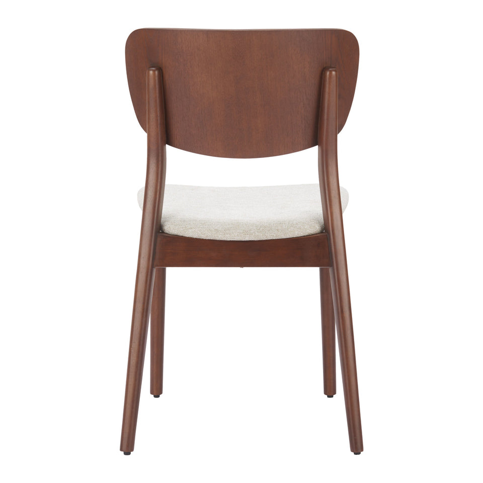 Kellua Dining Chair (Set of 2) Beige & Walnut
