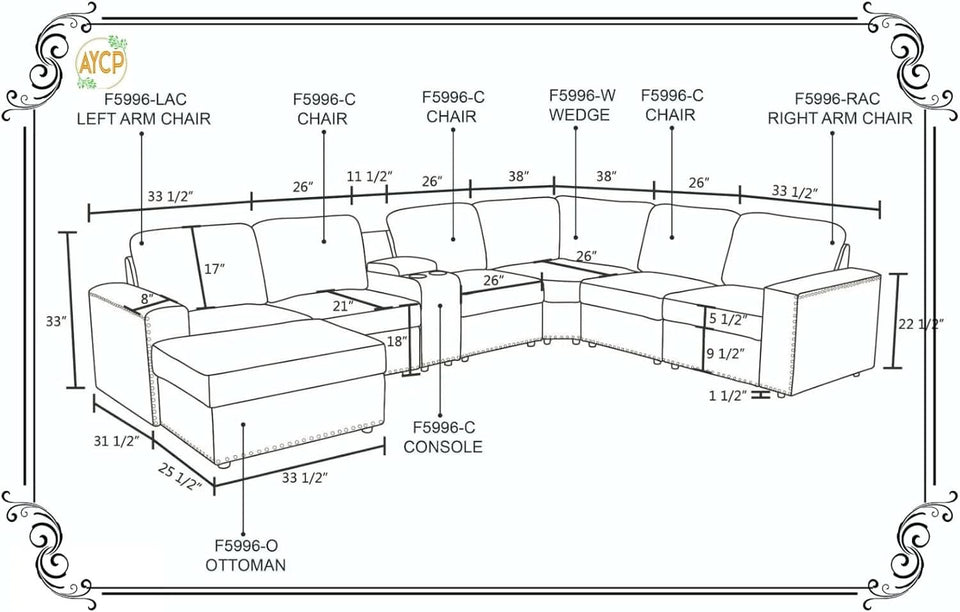 Flannel Modular Sectional Sofa With USB Ports Grey