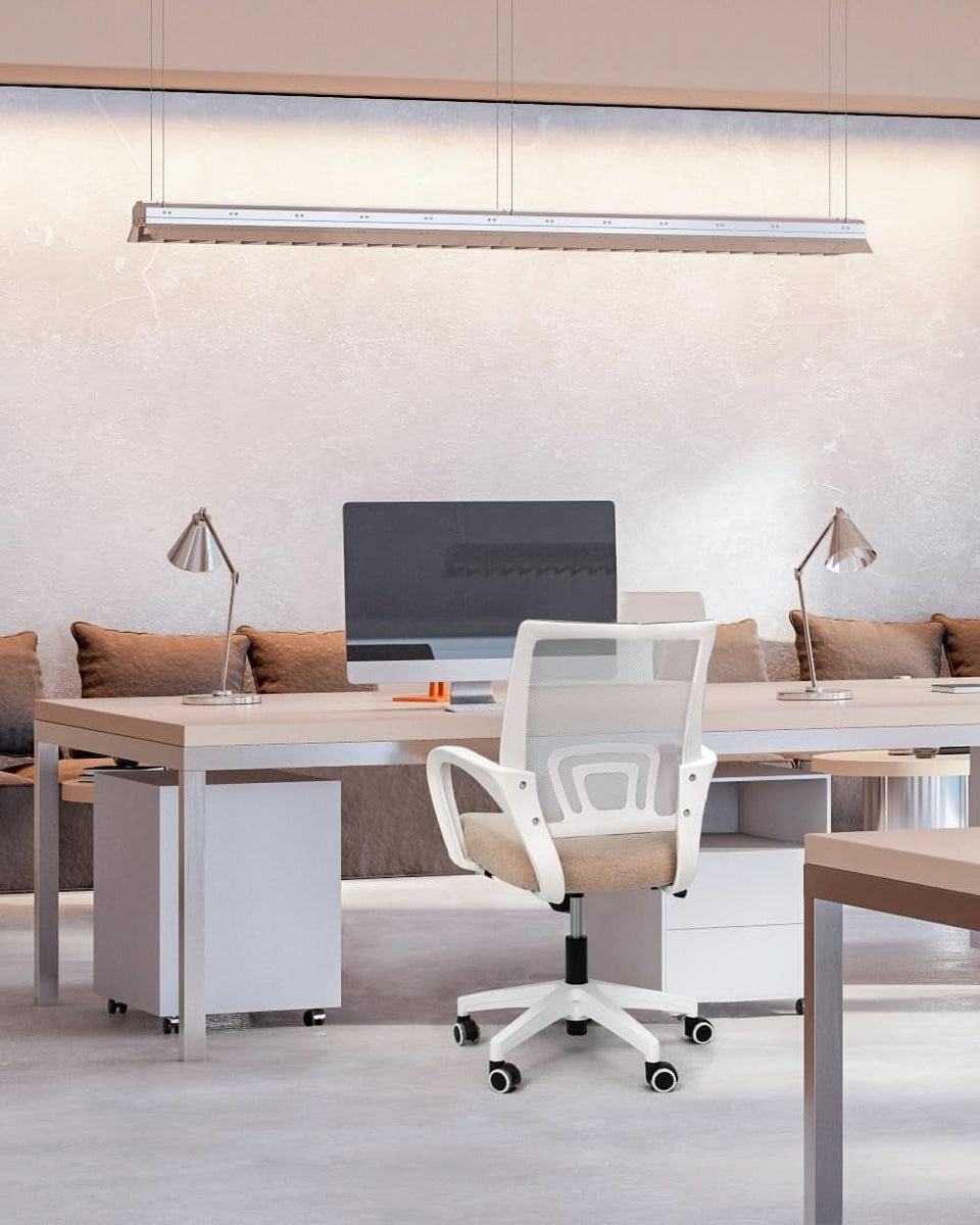 Ergonomic Beige Office Chair With Adjustable Lumbar Support