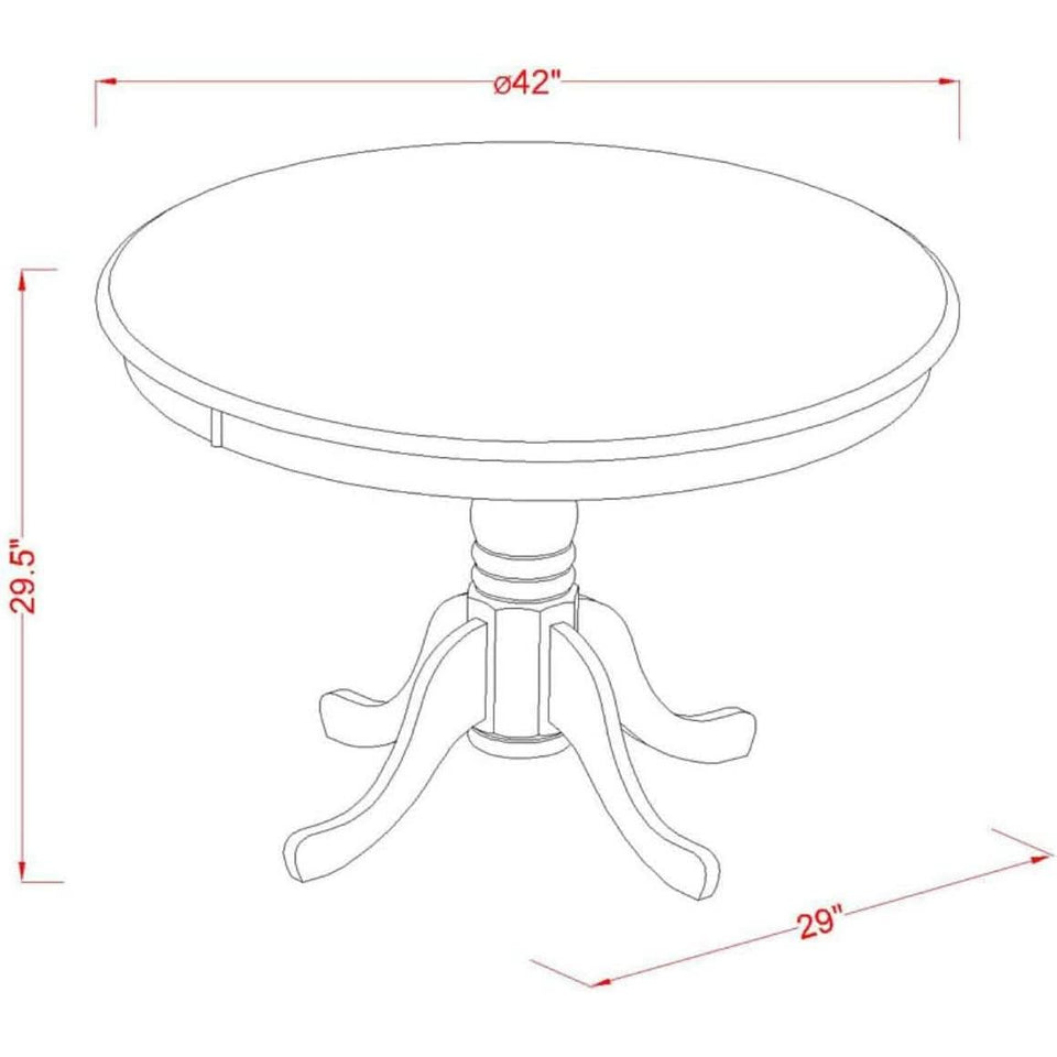 Round Dining Table With Pedestal Legs In Rich Color Finish