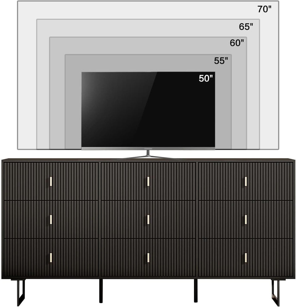 Matte Black Nine Drawer Organization Storage Cabinet