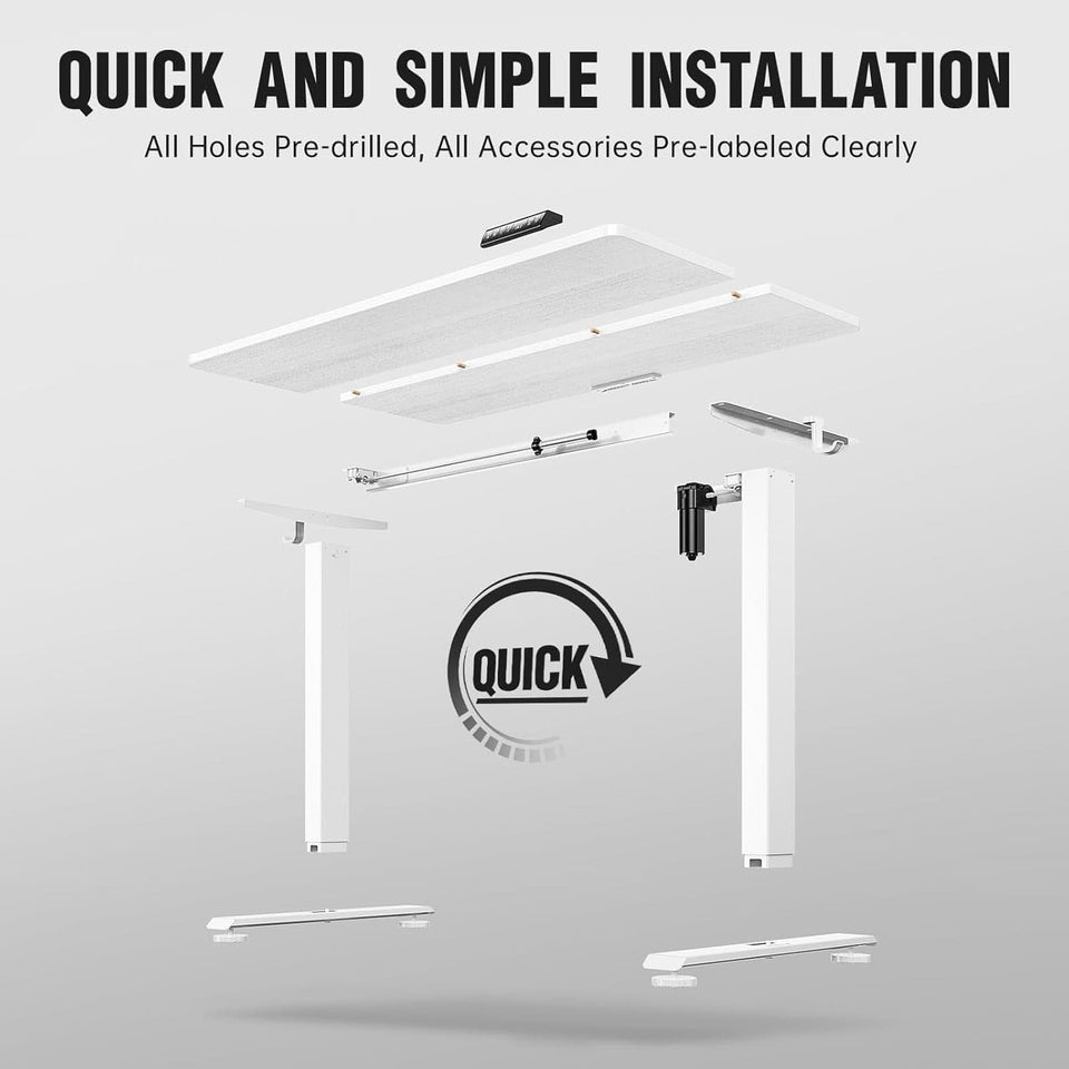 47 Inch Electric Standing Desk Height Adjustable Ergonomic
