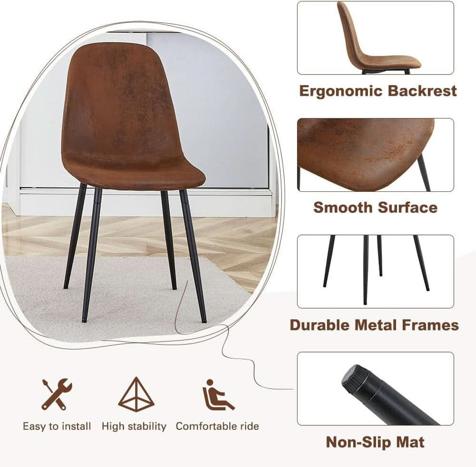 Walnut Extendable Dining Table Set Six Chairs Upholstered