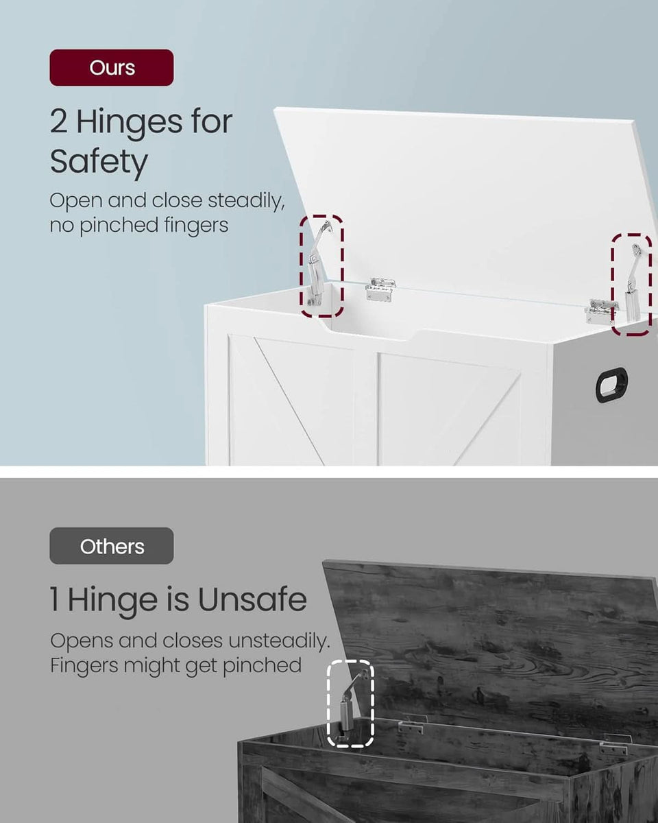 Cloud White PremiumStorage DeluxeBench With Hinges