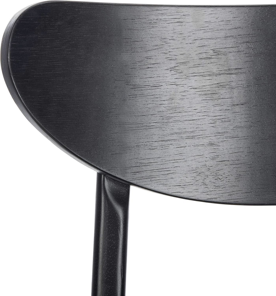 Home Lucca Retro Black Cushion Dining Chair Set Of 2 Wood