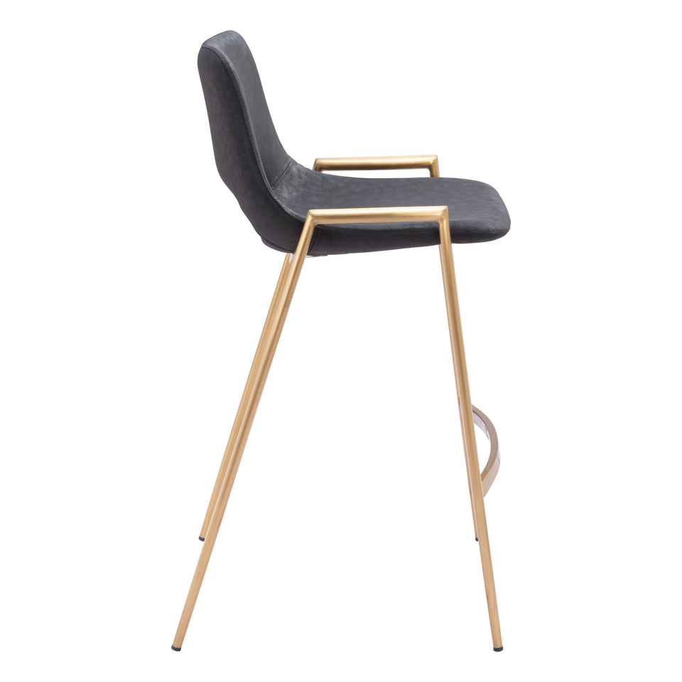 Desi Counter Stool (Set of 2) Black & Gold