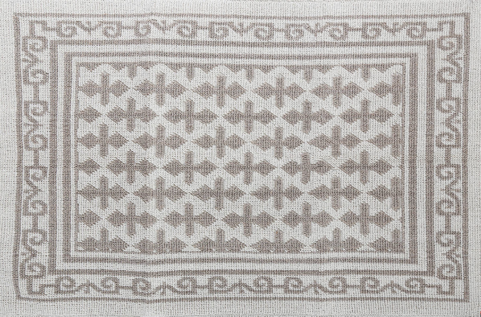 Pearl 100% Cotton Washable Bohemian Area Rug - Light Gray and Off-White