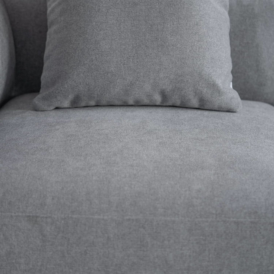 L Shaped Sectional Sofa Convertible In Linen Grey Modern