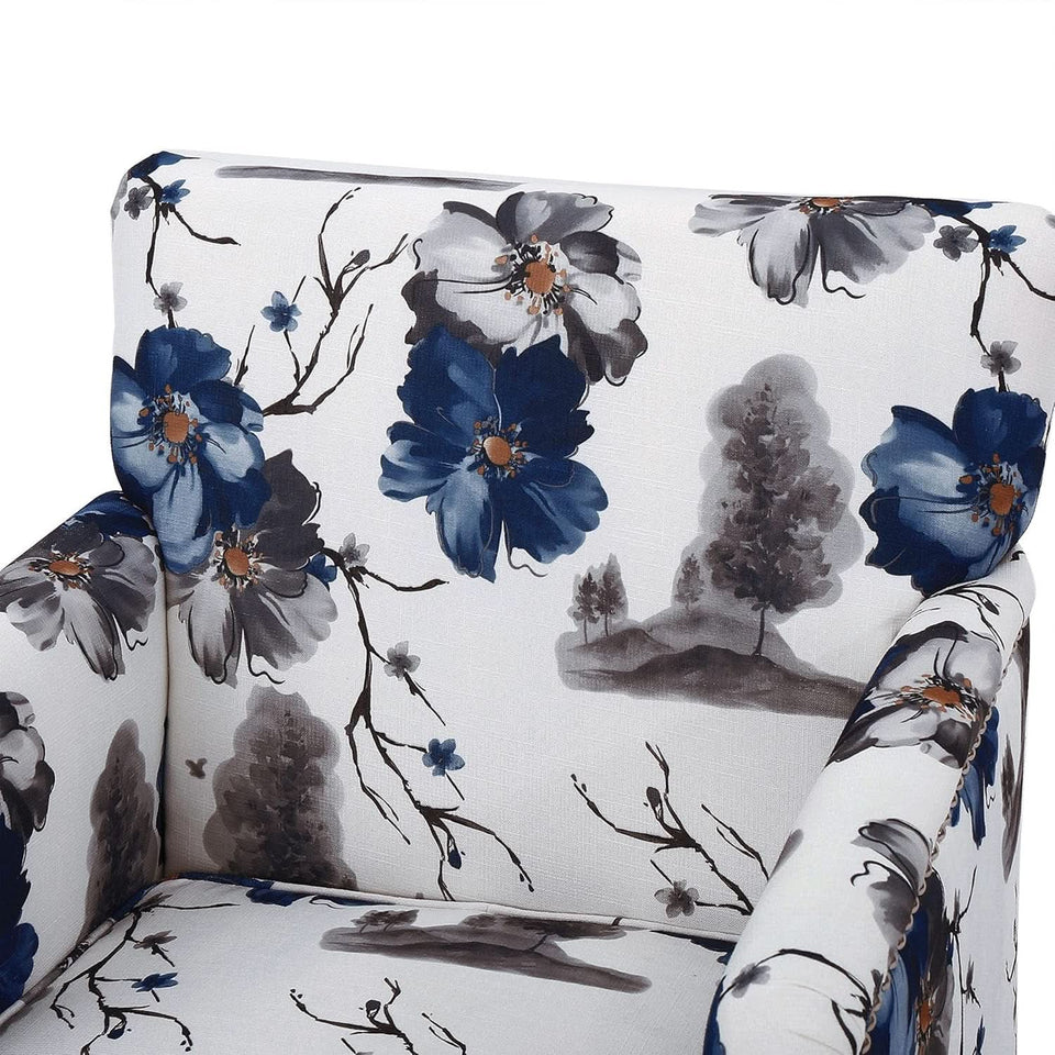 Boaz Floral Print Fabric Club Chair 32 Inch Depth Polyester
