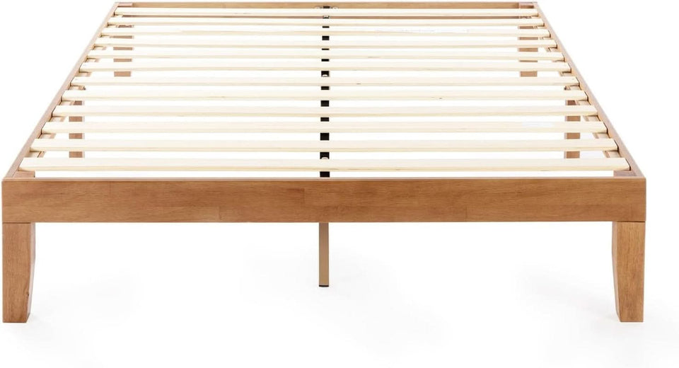 Queen Solid Pine Platform Bed With Slats No Box Spring