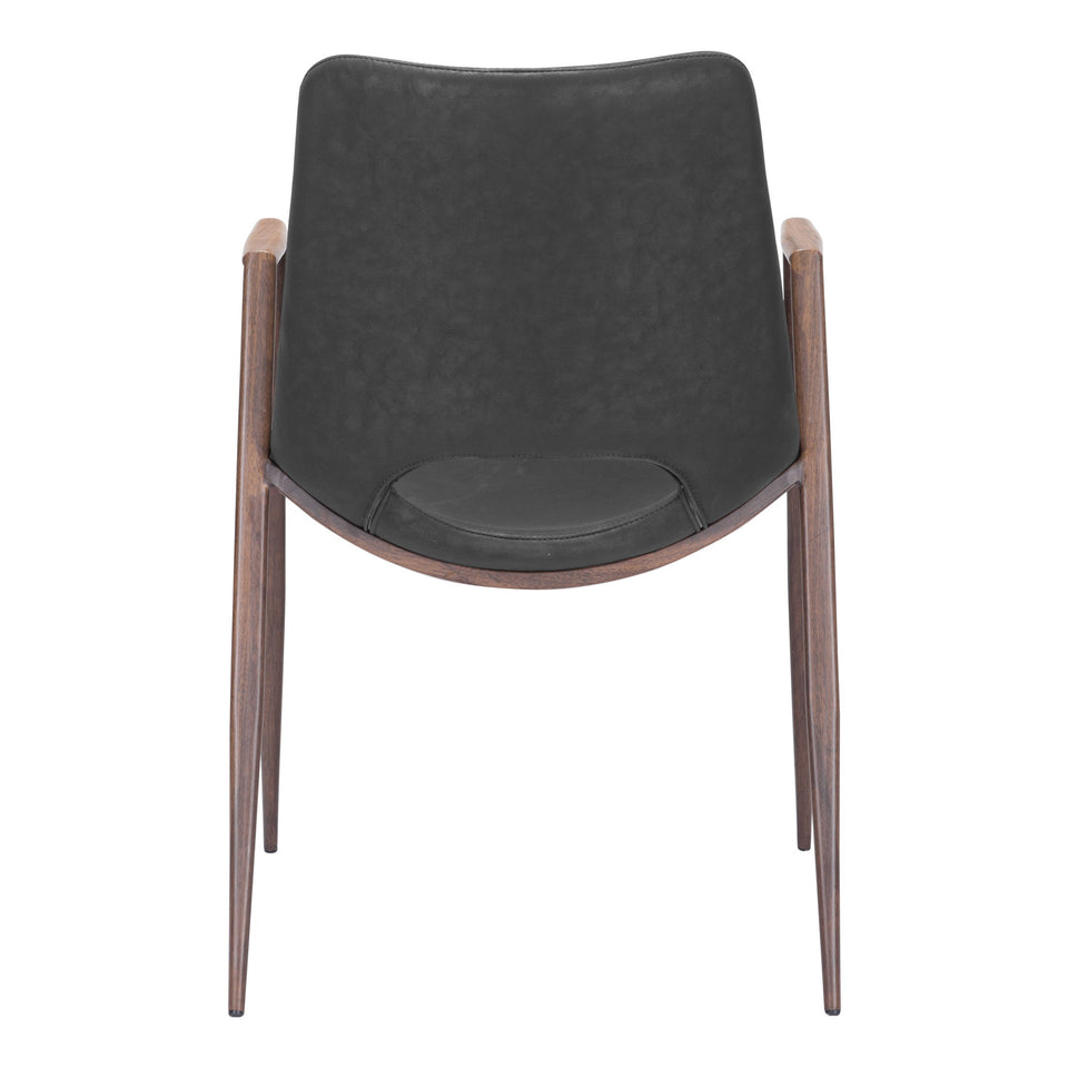 Desi Dining Chair (Set of 2) Black & Walnut