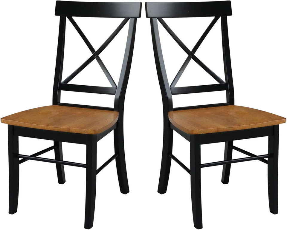 X Back Dining Chair Solid Wood Seat In Black Cherry