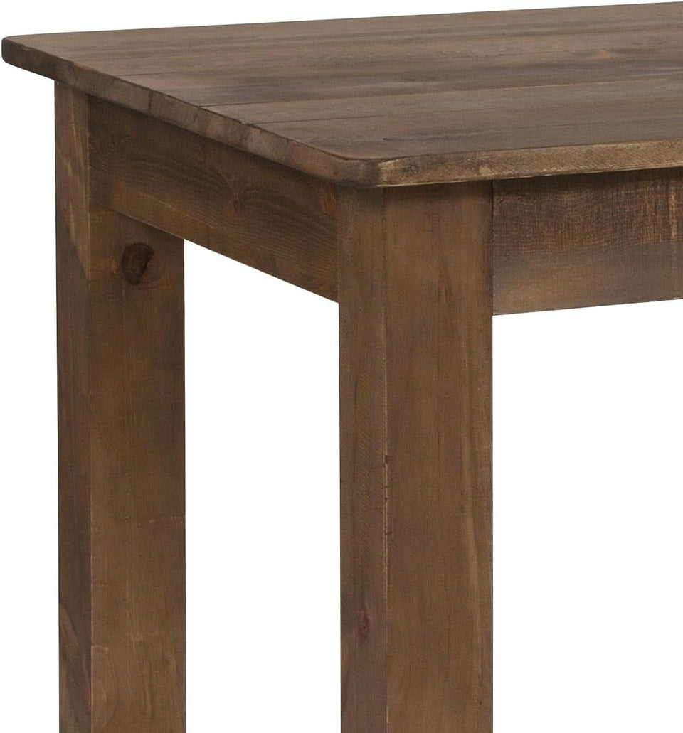 Hercules 46x30 Antique Rustic Solid Pine Farm Dining Table