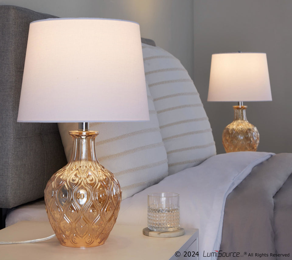 Gloria Round 20" Glass Accent Lamp - Set of 2