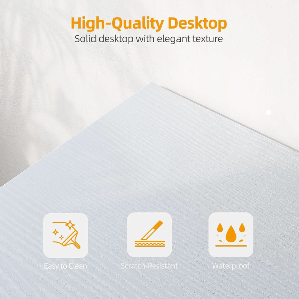 L Shaped Corner Desk 47 Inch With Power Outlets White