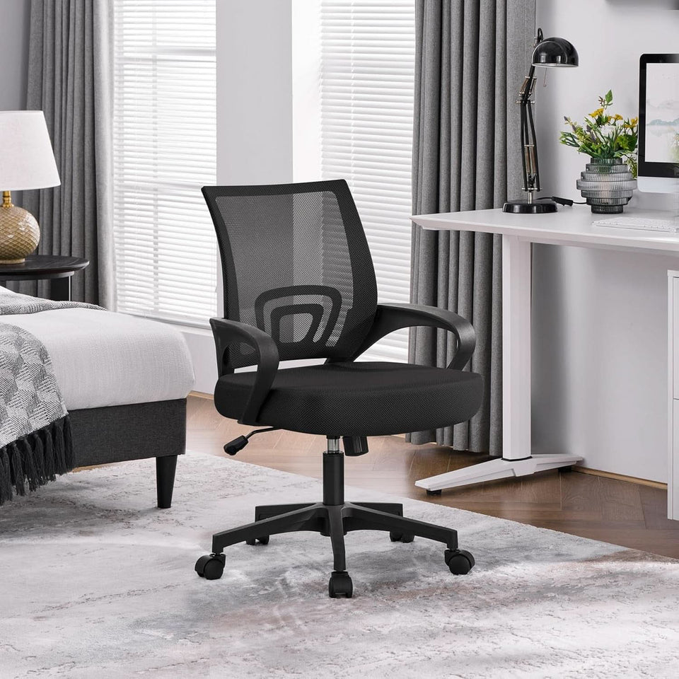 Ergonomic Mesh Office Chair With Lumbar Support Black
