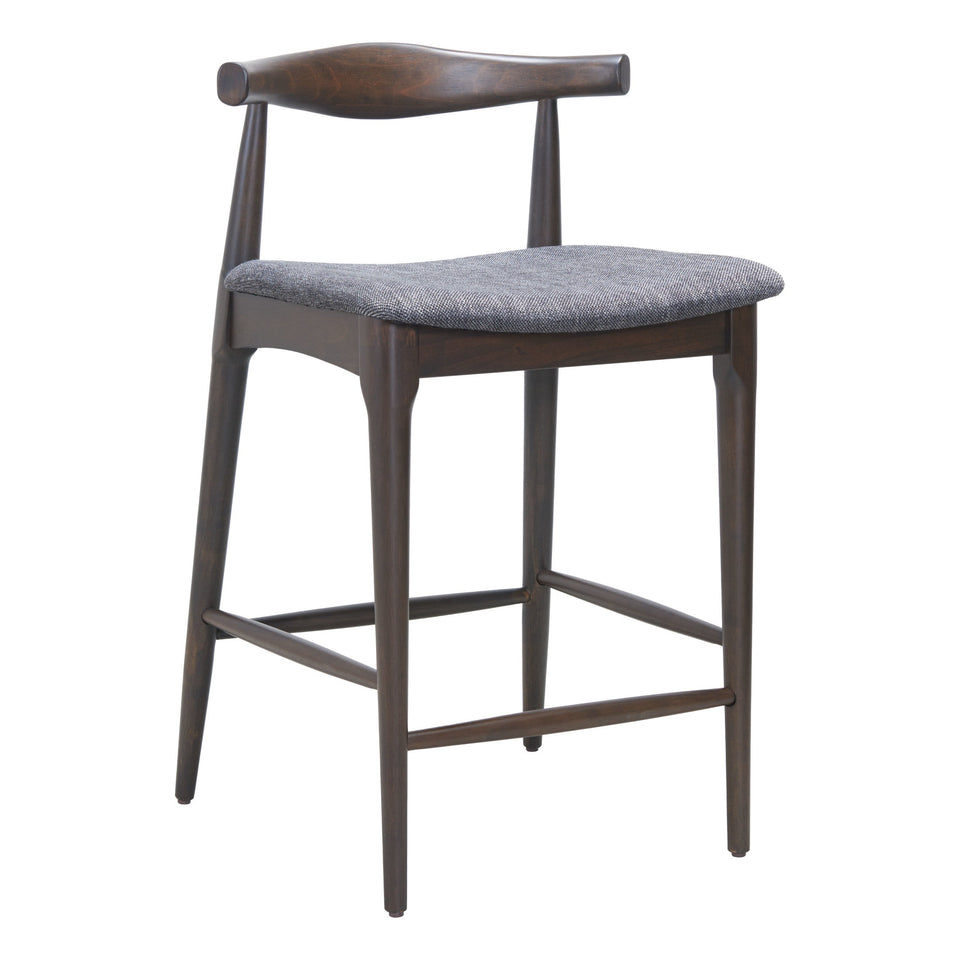 Tuzka Counter Stool (Set of 2) Gray & Espresso
