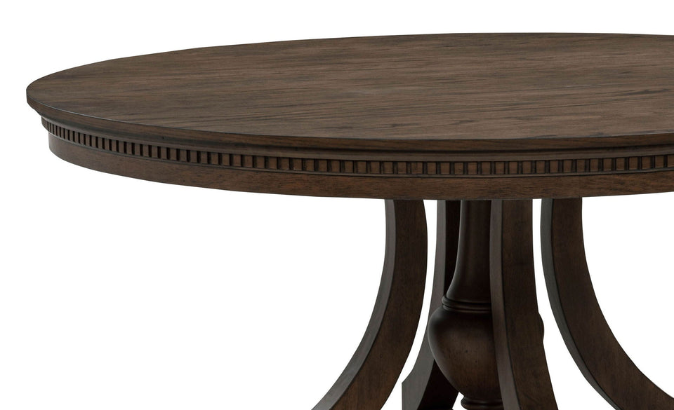 Ridgewell Round Pedestal Dining Table Dark Oak