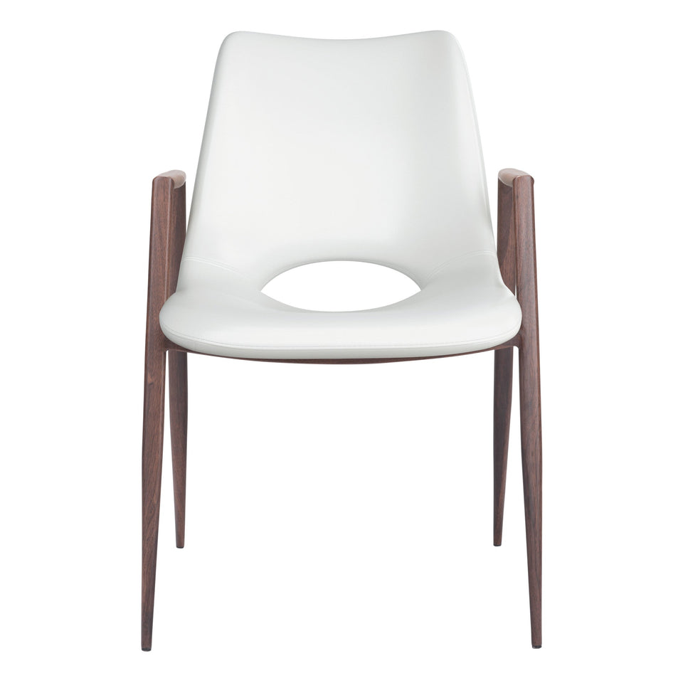 Desi Dining Chair (Set of 2) White & Walnut