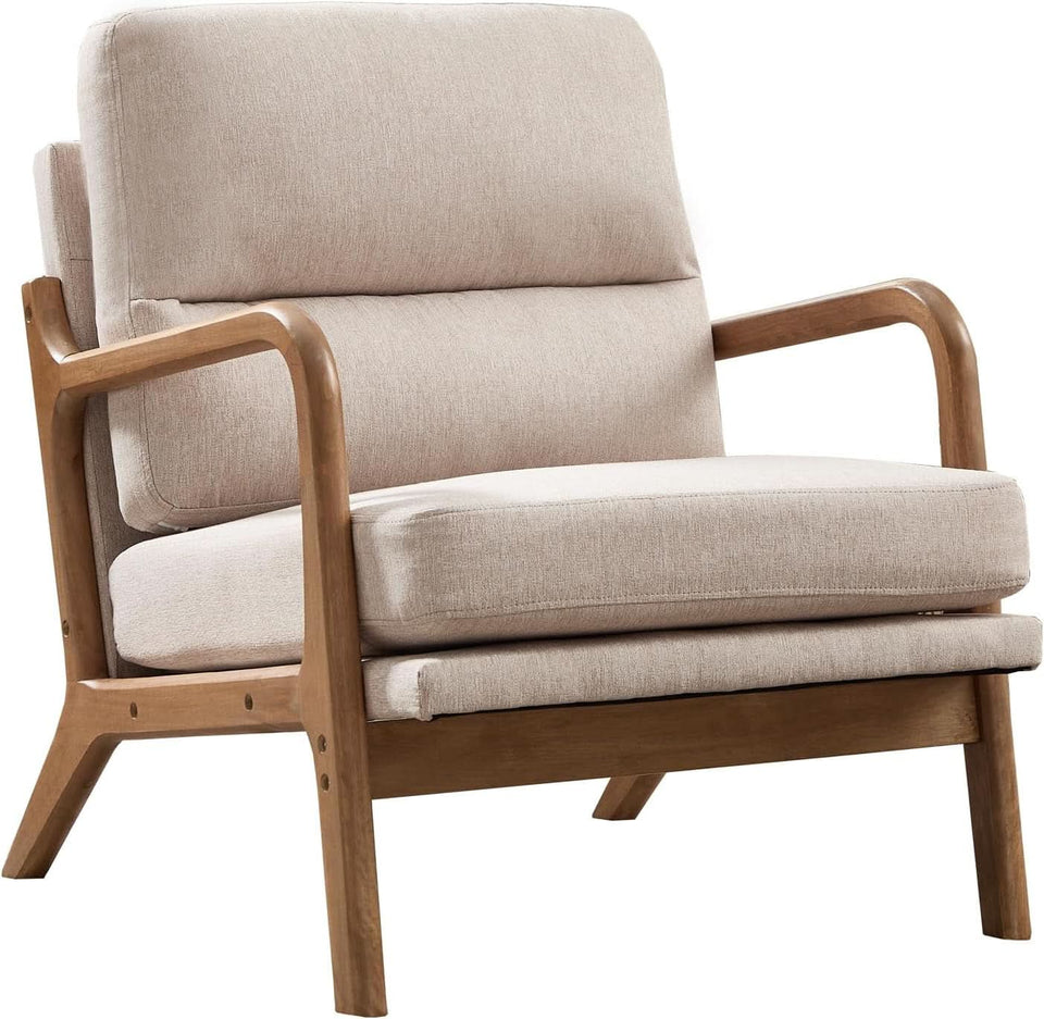 Mid Century Armchair With Premium Velvet Upholstery