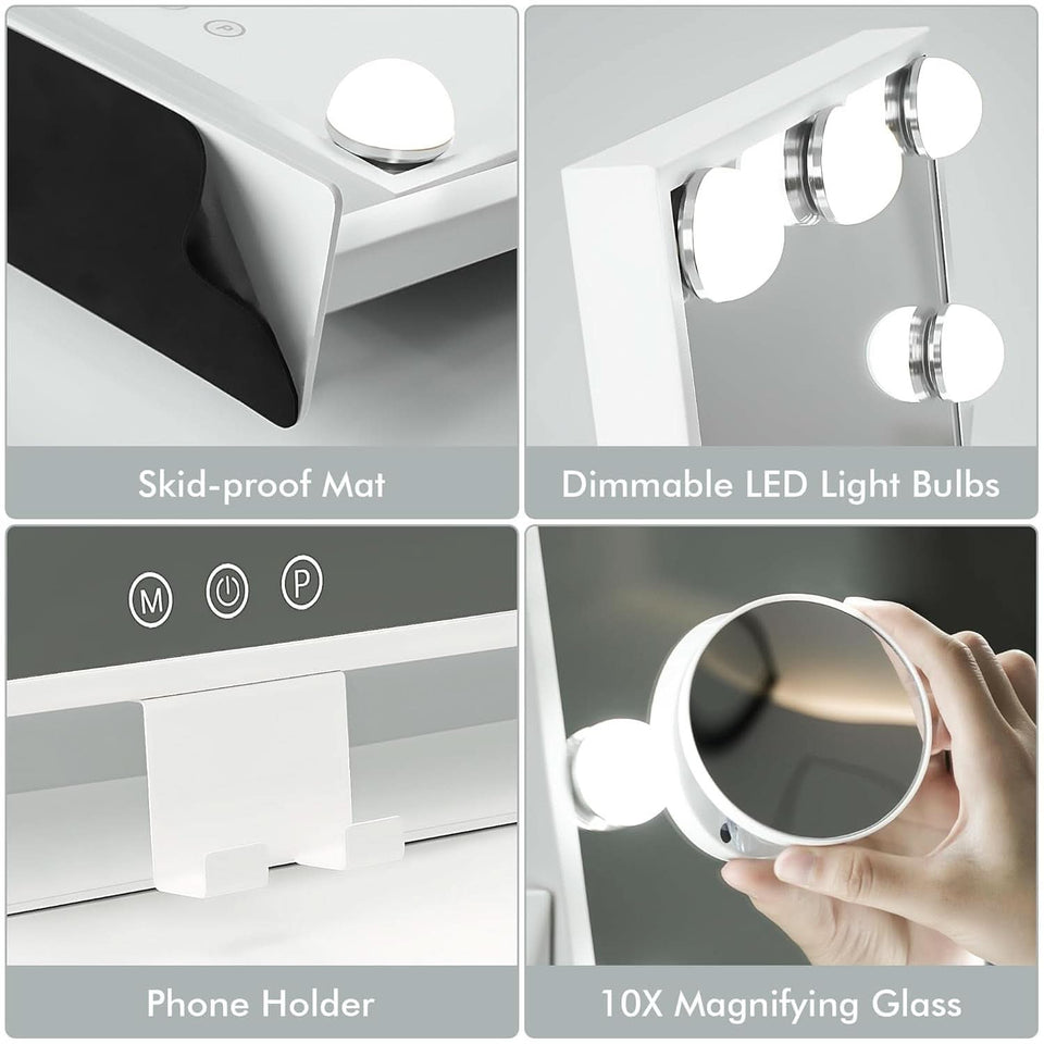 Lighted Makeup Vanity Mirror 14 Inch With 3 Color Modes