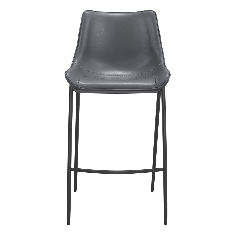 Magnus Barstool (Set of 2) Dark Gray & Black