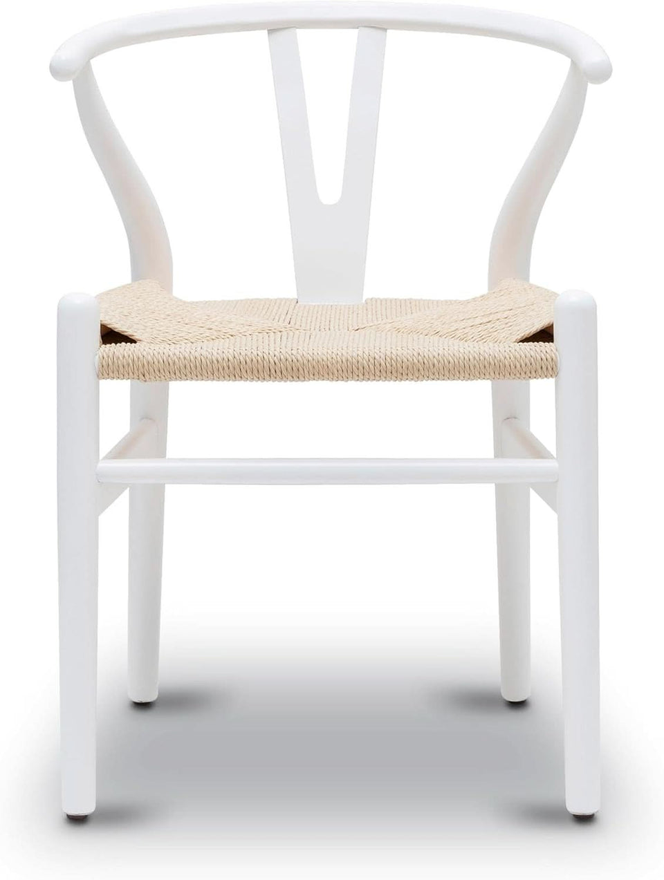 Mid Century White Weave Dining Chair For Dining Room