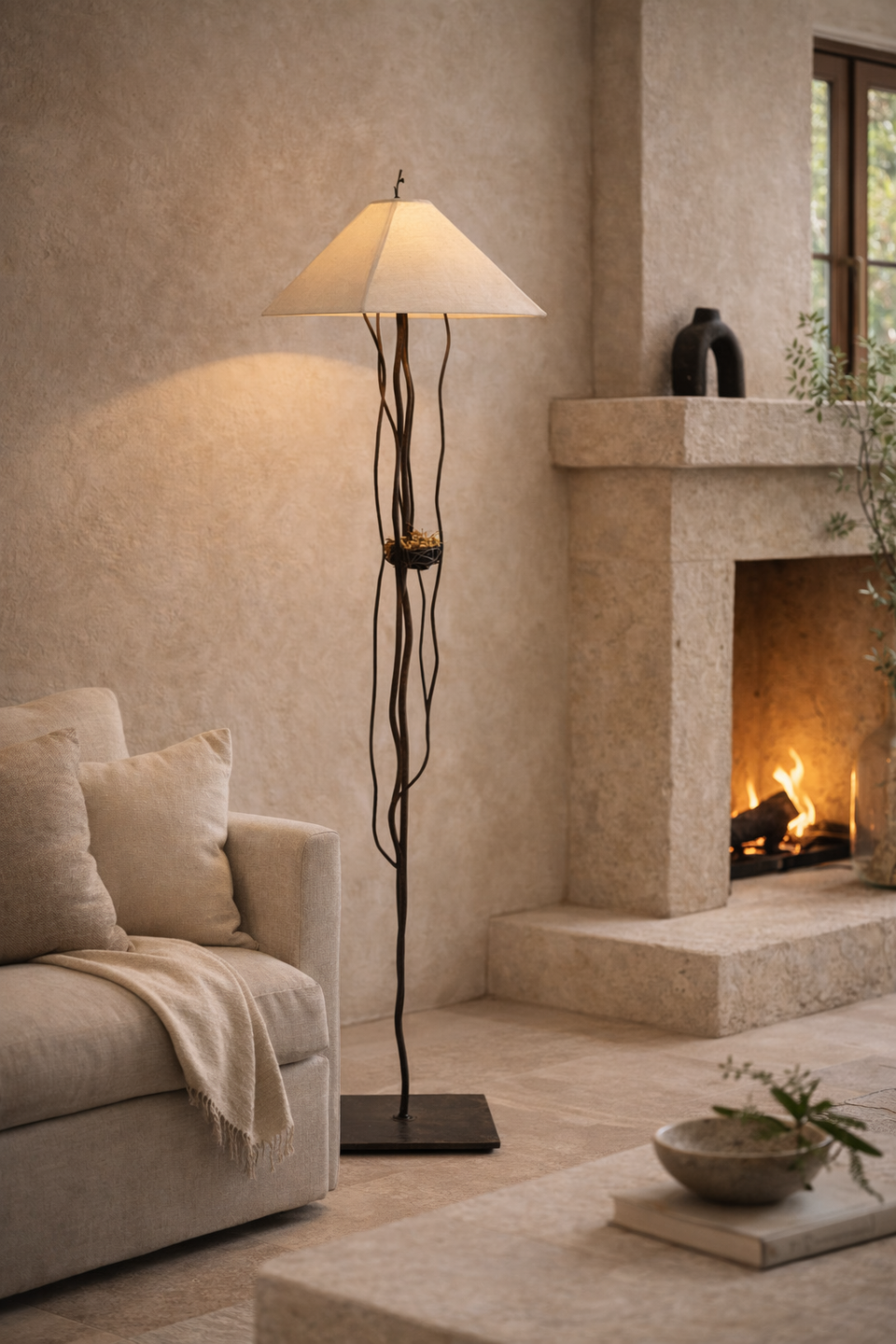 Nest Floor Lamp — Sculptural Ironwork (59”)